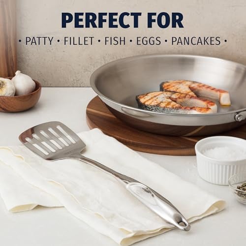 Zulay Kitchen Stainless Steel Slotted Turner - 14.8” Heat-Resistant Metal Spatula for Cooking, Frying & Grilling - Durable, Rust-Proof & Dishwasher Safe Kitchen Utensil for Everyday Use - Image 2