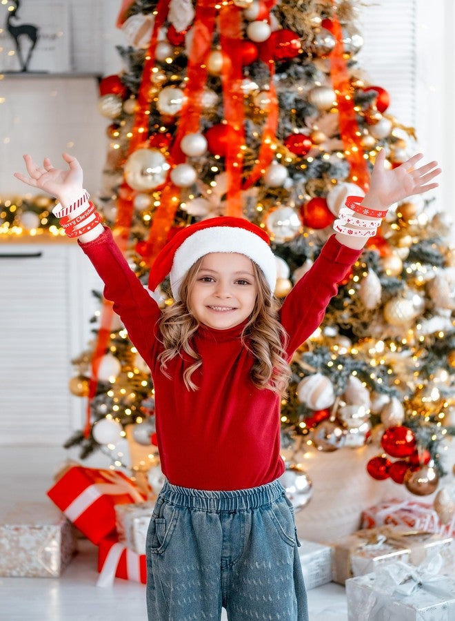 مون بوت مجموعة مون بوت من 100 قطعة من أساور حلوى عيد الميلاد بالجملة - أساور سيليكون على شكل ندفة ثلجية وأيل وشجرة عيد الميلاد، مثالية كهدايا لحفلات الأعياد - Image 2