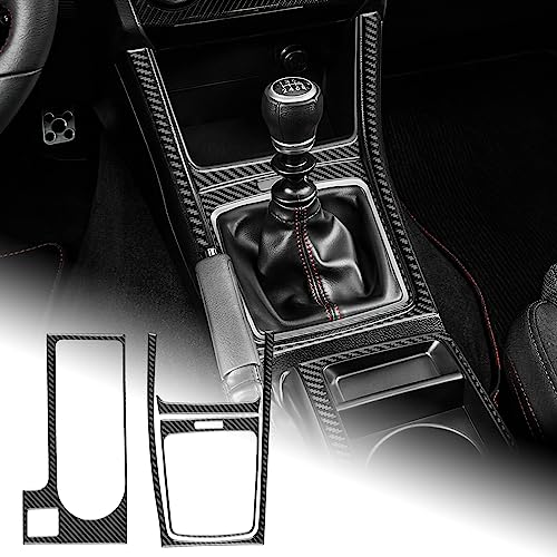 AIRSPEED for Subaru WRX Gear Shift Panel Frame Cover Center Console Cup Holder Frame Sticker Interior Decoration for Subaru WRX Saloon 2015 2016 2017 2018 2019 2020 2021 Accessories, (Black) - Image 1
