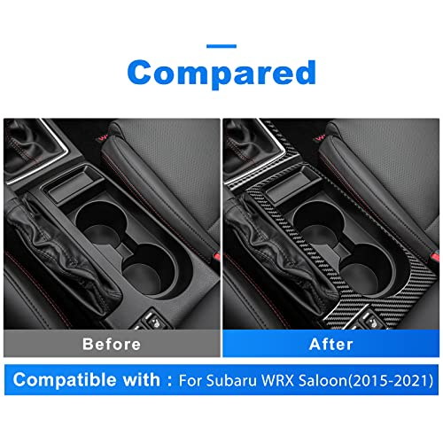 AIRSPEED for Subaru WRX Gear Shift Panel Frame Cover Center Console Cup Holder Frame Sticker Interior Decoration for Subaru WRX Saloon 2015 2016 2017 2018 2019 2020 2021 Accessories, (Black) - Image 4