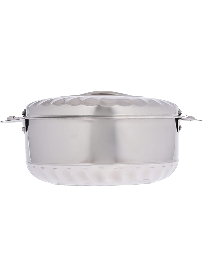 ماكسيما طاجن بمقبضين | قدر ساخن | وعاء معزول | وعاء رائع للعطلات والعشاء | يحافظ على الطعام ساخنًا وطازجًا لساعات طويلة (3.5 لتر) فضي - Image 2