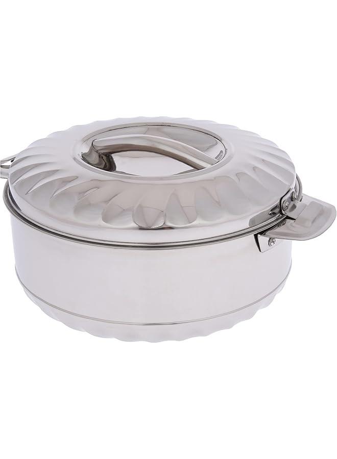 ماكسيما طاجن بمقبضين | قدر ساخن | وعاء معزول | وعاء رائع للعطلات والعشاء | يحافظ على الطعام ساخنًا وطازجًا لساعات طويلة (3.5 لتر) فضي - Image 1