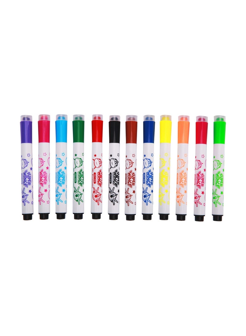 Deli 12-Piece Stamp Marker Felt Pens Multicolour - Image 5