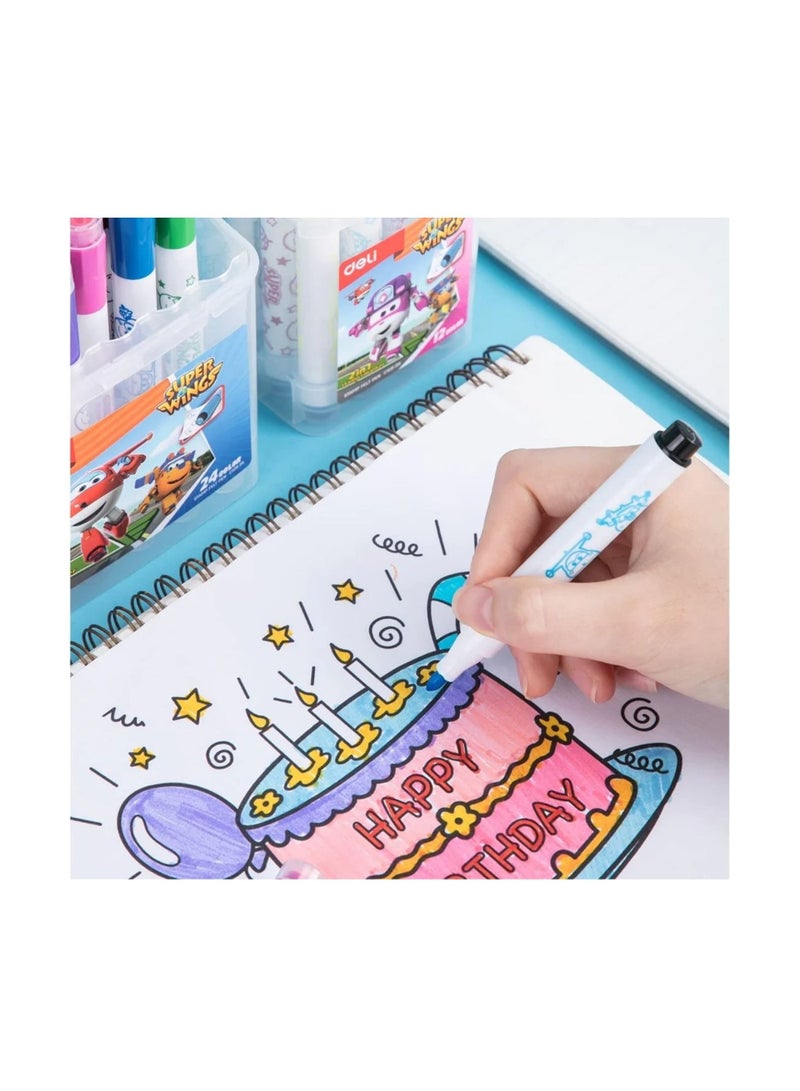 Deli 12-Piece Stamp Marker Felt Pens Multicolour - Image 3