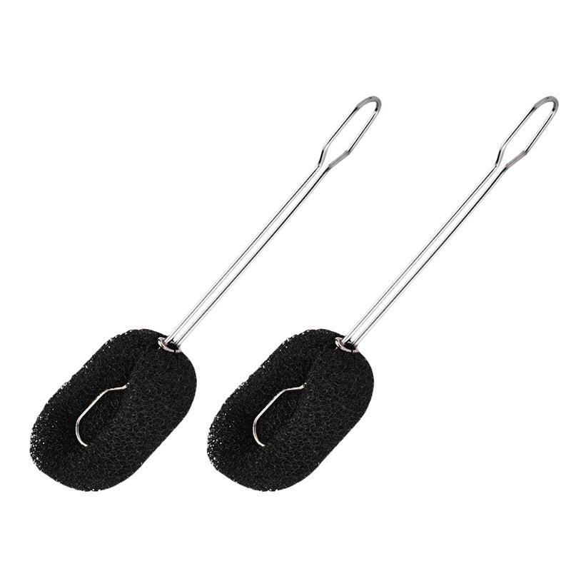 4 pcs Stainless Steel Brush Feeding Bottle Cleaning Brush Glass Cup Brush Water Mug Brush for Home Kitchen (Black) - Image 2