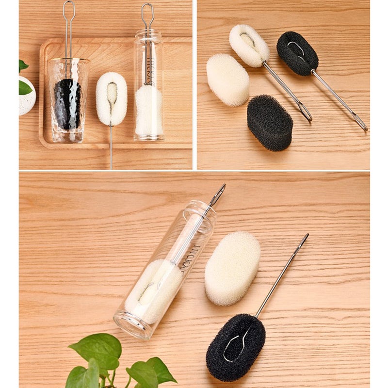 4 pcs Stainless Steel Brush Feeding Bottle Cleaning Brush Glass Cup Brush Water Mug Brush for Home Kitchen (Black) - Image 3