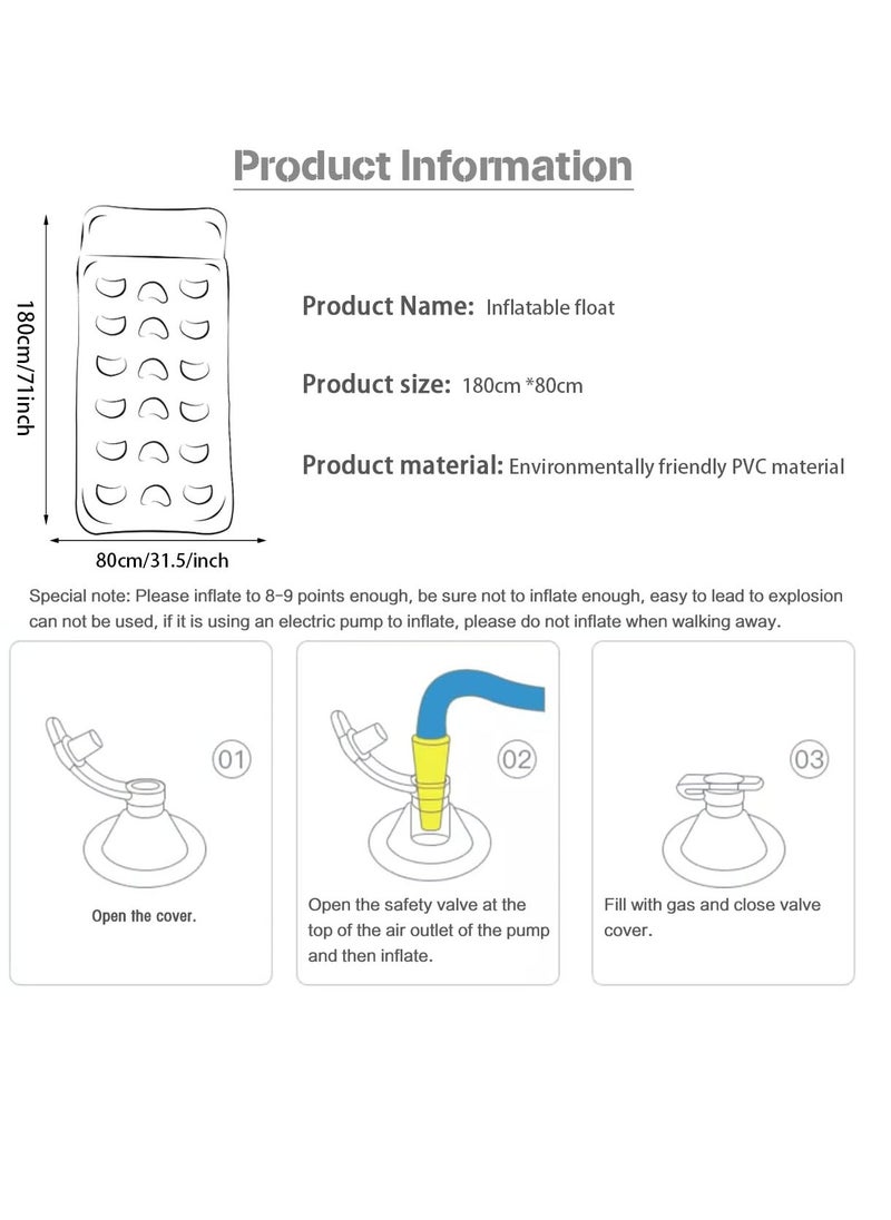 1 Pack Oversized Inflatable Pool Raft and Floats for Adults with Headrest for Swimming Pool Loungers for Lake, Beach, and Pool Party Floats - Image 5