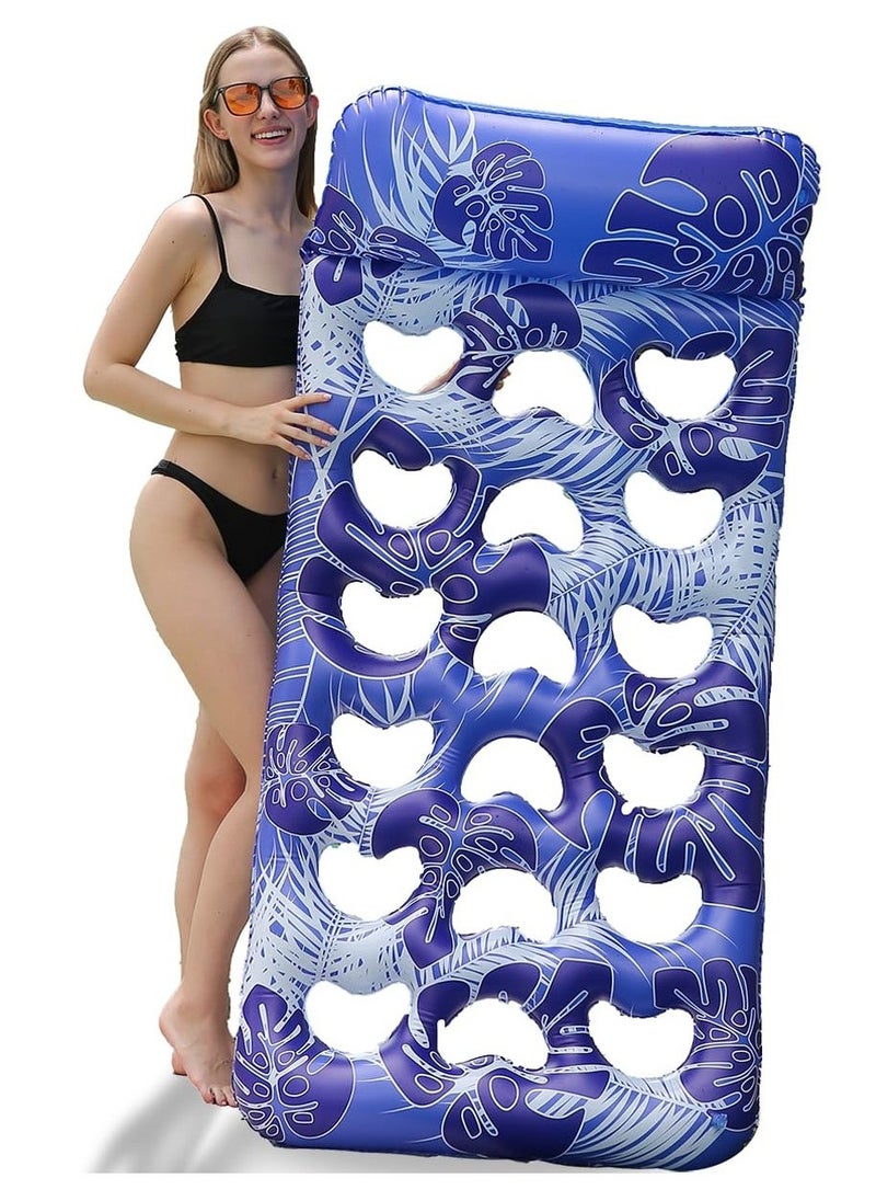 1 Pack Oversized Inflatable Pool Raft and Floats for Adults with Headrest for Swimming Pool Loungers for Lake, Beach, and Pool Party Floats - Image 2