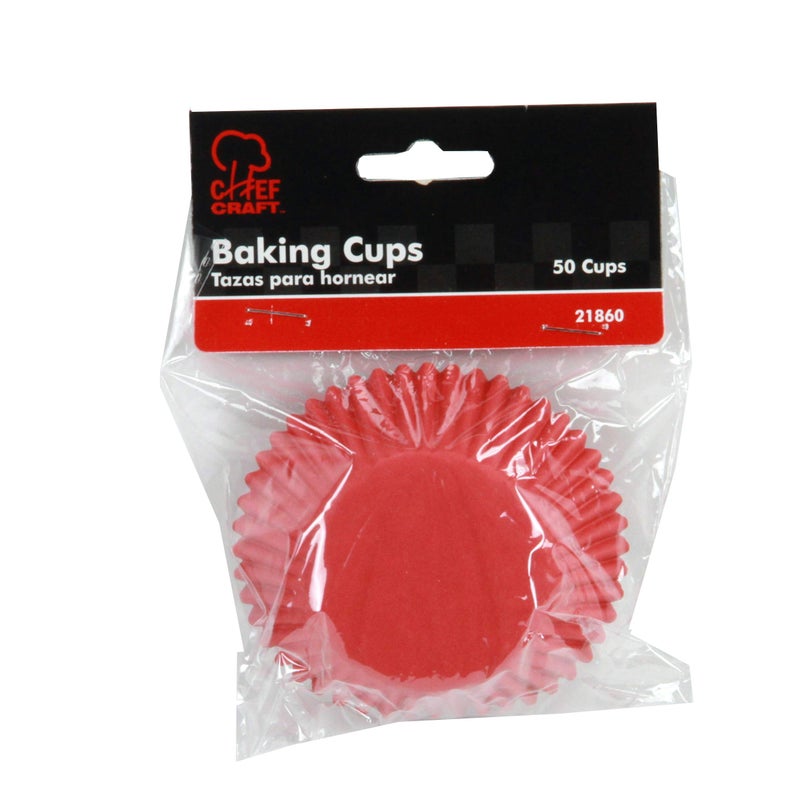 Chef Craft Classic Cupcake Liners, 50 count, Bright Red - Image 2