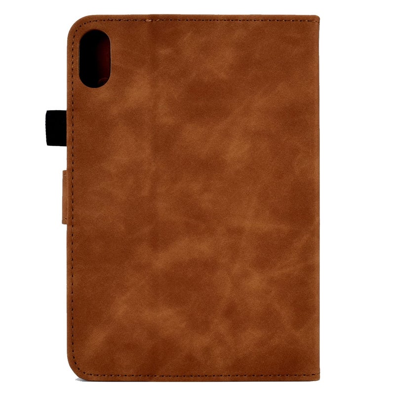 FUNUT Case for iPad (A16) 11th Generation 11 inch 2025, iPad 10th Generation 10.9 inch 2022ï¼ŒEmbossed Flower PU Leather Stand Smart Cover with Auto Wake/Sleep Smart Shell with Pencil Holder, Brown - Image 5