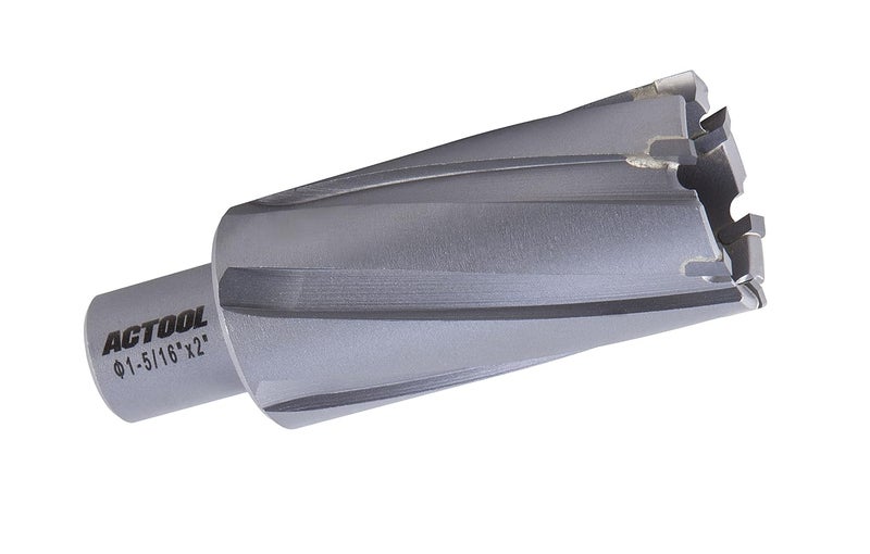ACTOOL 1-5/16'' Diameter x 2'' Depth of Cut Carbide Tipped TCT ANNULAR Cutter with 3/4'' Weldon Shank - Image 1