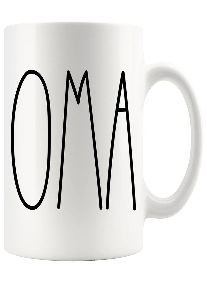 Moon9xx كوب قهوة Moon9xx Oma | مستوحى من أوما راي دان | على طراز راي دان | هدية عيد ميلاد - عيد ميلاد مجيد - عيد الأم | كوب قهوة عائلي، هدية عيد ميلاد لأفضل جدة على الإطلاق، كوب قهوة أبيض 11 أونصة - Image 1