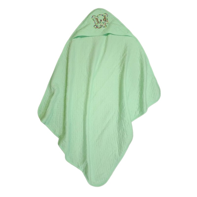 Castle Care - Newborn Baby Wrapper, Blanket, Hoodie Bath Towel - Organic Cotton Hosiery Fabrics - Soft Face Towels - Washcloth for Babies - Cartoon Print Hoodie blanlet & Towel - Green - Pack of 1 - Image 2