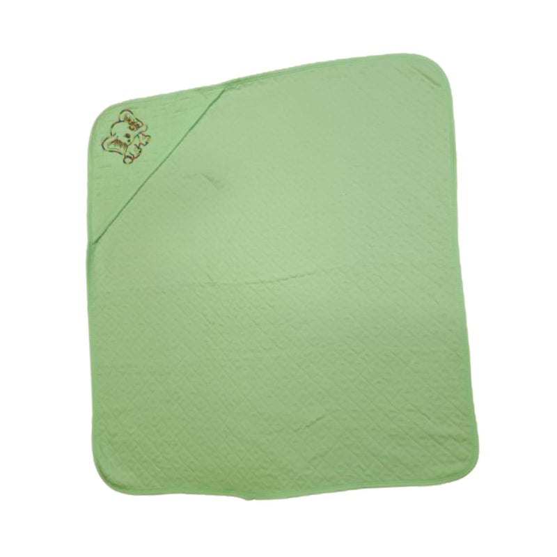 Castle Care - Newborn Baby Wrapper, Blanket, Hoodie Bath Towel - Organic Cotton Hosiery Fabrics - Soft Face Towels - Washcloth for Babies - Cartoon Print Hoodie blanlet & Towel - Green - Pack of 1 - Image 3
