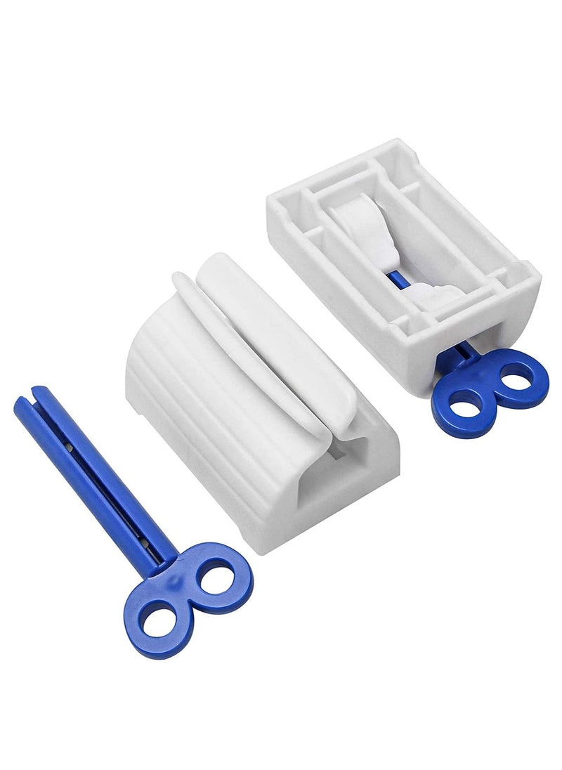 SYOSI - Tube Toothpaste Squeezer, 3 Pieces with Rolling Toothpaste Holder Toothpaste Dispenser Set Dust-Proof, Holder Rotating Squeezing Toothpaste Artifact Dispenser for Bathroom Blue - Image 1