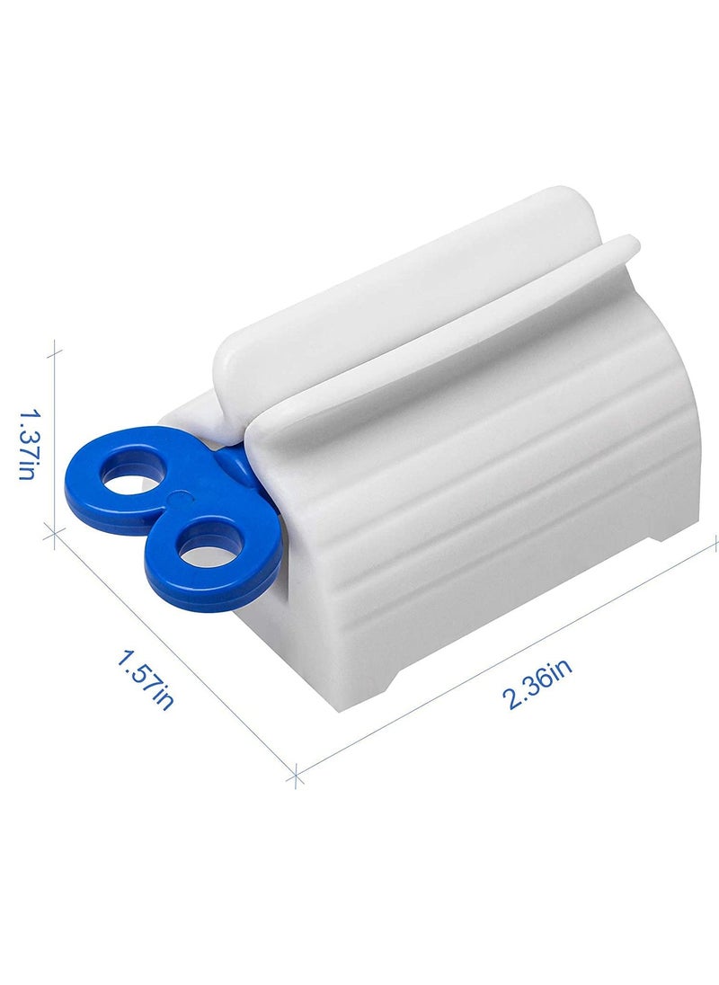 SYOSI - Tube Toothpaste Squeezer, 3 Pieces with Rolling Toothpaste Holder Toothpaste Dispenser Set Dust-Proof, Holder Rotating Squeezing Toothpaste Artifact Dispenser for Bathroom Blue - Image 1