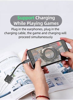 DUDAO 2-in-1 Lightning adapter, supports simultaneous charging and music, 150mm portable design, high-quality TPE+aluminum alloy material, suitable for games, calls and singing  - Image 5