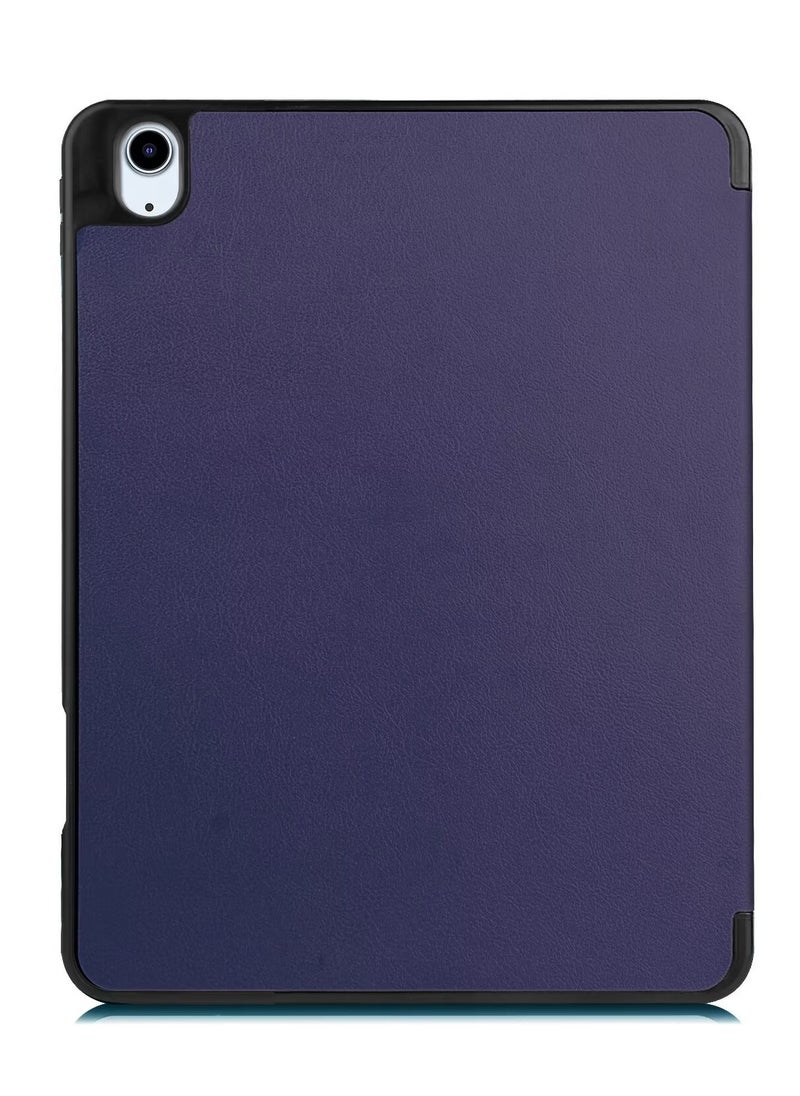 Generic - Case for iPad air 11 Inch 2024/air 4/air 5 with Pencil Holder, Slim Tablet Cover with Soft TPU Back, Auto Wake/Sleep (Dark Blue) - Image 1
