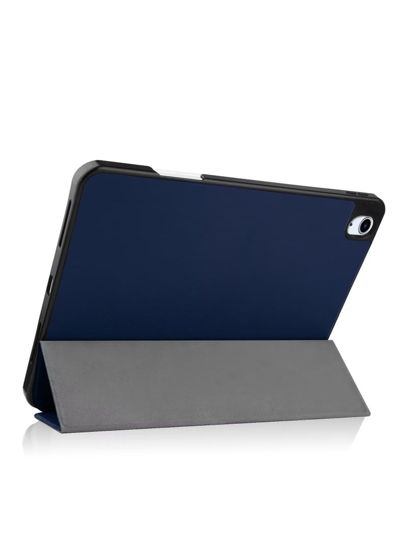 Generic - Case for iPad air 11 Inch 2024/air 4/air 5 with Pencil Holder, Slim Tablet Cover with Soft TPU Back, Auto Wake/Sleep (Dark Blue) - Image 1