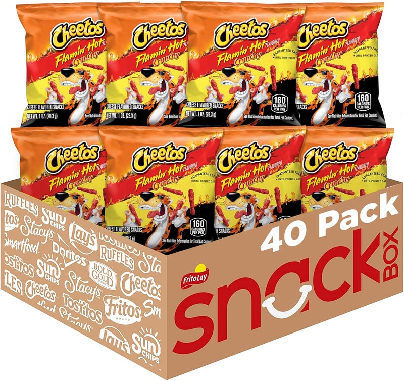 Cheetos تشيتوس فلامين' هوت سناكس بنكهة الجبنة المقرمشة، أكياس 1 أونصة، عبوة من 40 - Image 1