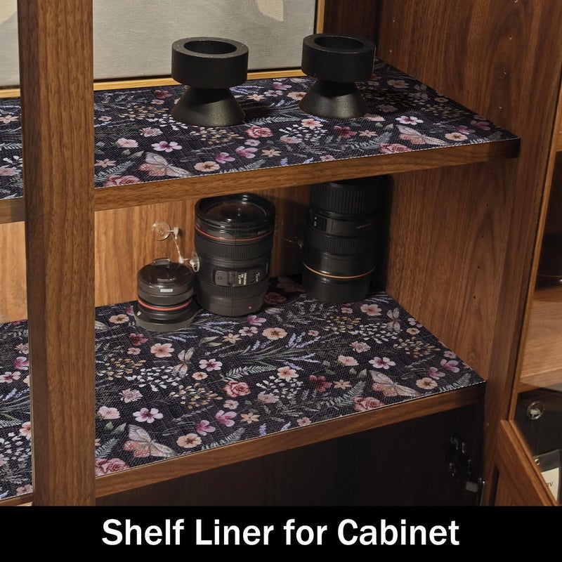 Amiitay 24IN x 10FT Butterfly Shelf and Drawer Liner for Kitchen Cabinets, Non-Adhesive and Strong Non-Slip Floral Shelf Cabinet Drawer Liners for Kitchen, Waterproof Cupboard Liners,Easy to Clean - Image 3