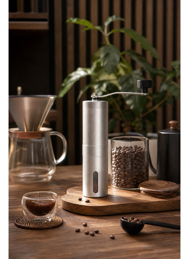 Manual Coffee Grinder with Adjustable Grind Settings for Arabic & Turkish Coffee,  Food-Grade 304 Stainless Steel Quiet Hand Grinder,  Portable Compact Mill for Home, Camping, Travel –  Suitable for Coffee Lovers, Outdoor Use & Gift - Image 3