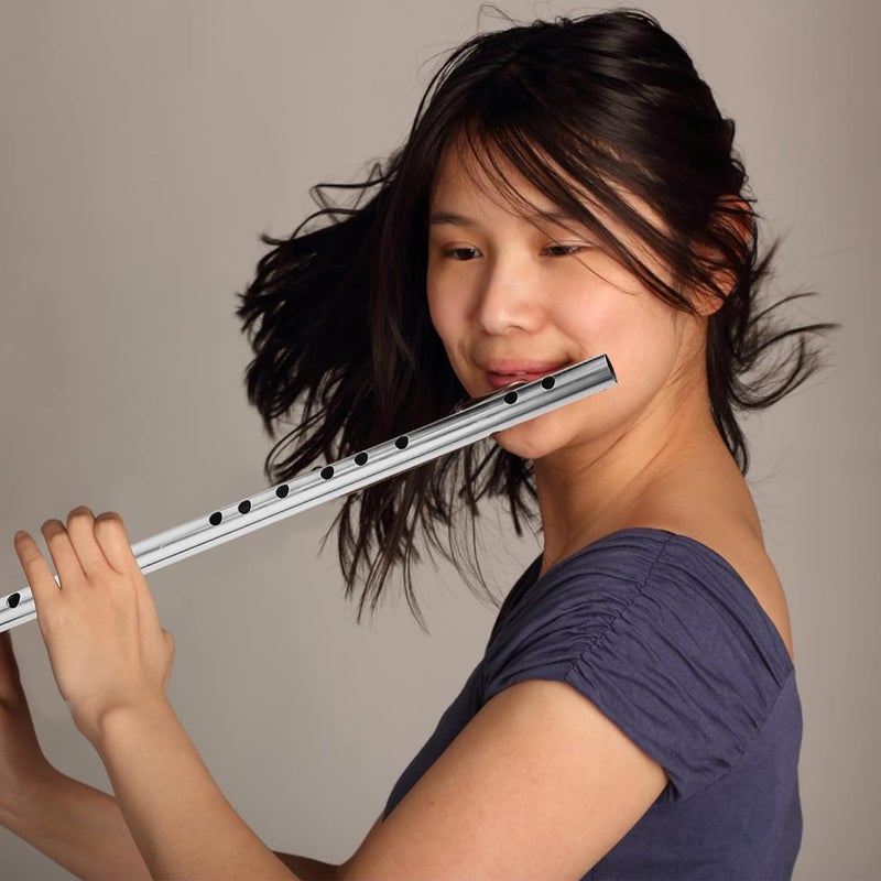 comfrt Metal Flute Stainless Steel 8 Hole Traditional Chinese Musical Instrument Vintage Flute Dizi with Chinese Knot - Image 2