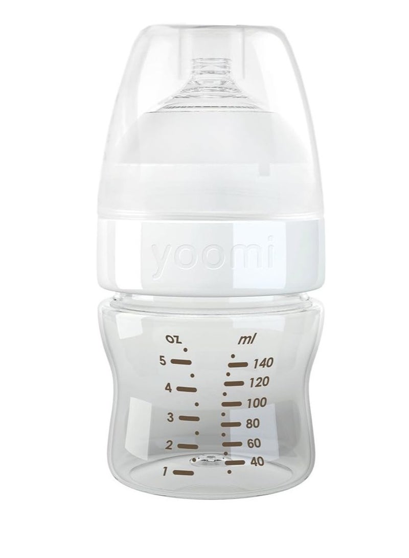 Yoomi Anti-Colic Baby Feeding Bottles – 140ml, BPA Free, Soft Teat, 6 Anti-Colic Vents, Wide Neck for Easy Filling & Cleaning, Spill-Free Cap, Ideal for Bottle & Breastfeeding Transition - Image 4