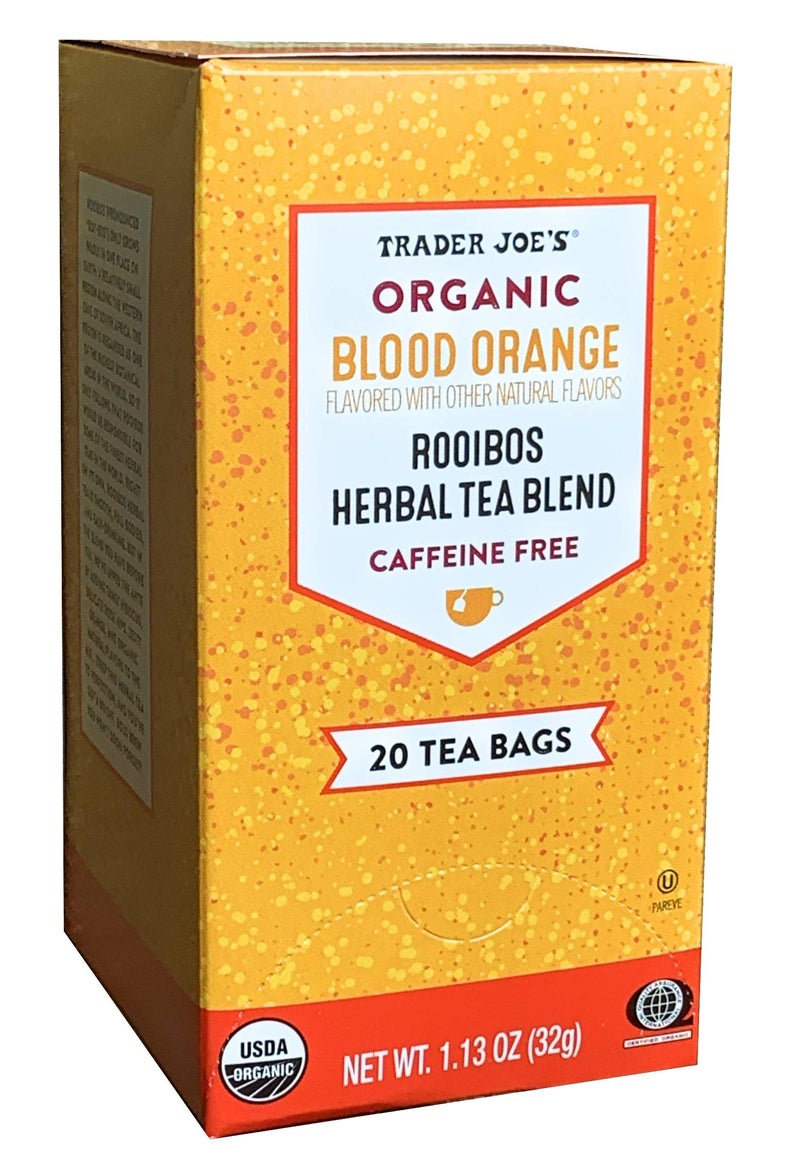 Trader Joe's Trader Joes Organic Blood Orange Rooibos Herbal Tea Blend, Flavored with other Natural Flavors, Caffeine Free, 20 Tea Bags, 1.13 ounces (32 grams) - Image 1