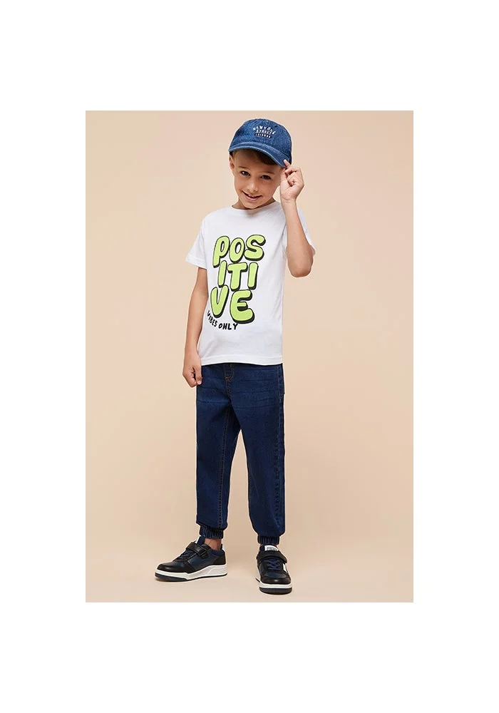 R&b Printed T-Shirt with Crew Neck and Short Sleeves