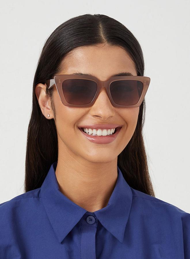 30 سندايز نظارات شمسية نسائية عين القطة بحماية  بلون بيج وبني - Image 4