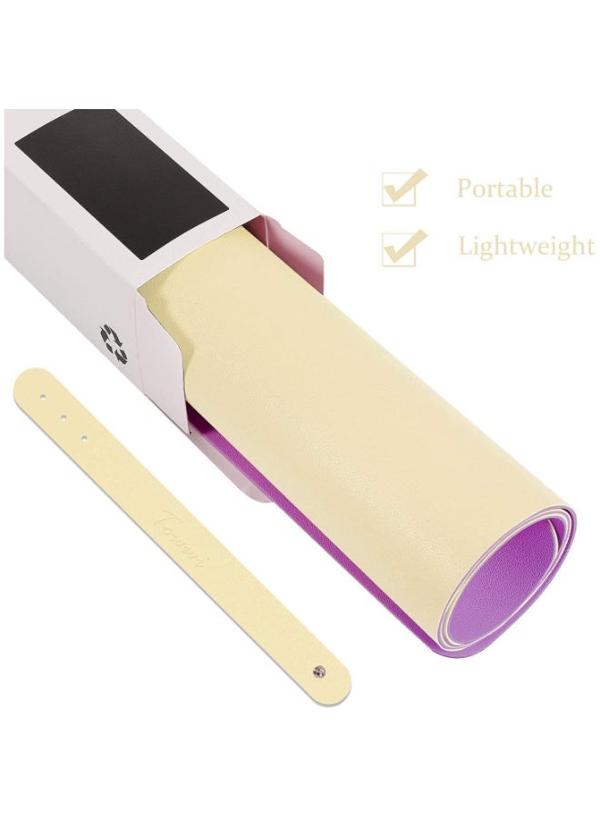 Towwi Dual-Sided Desk Pad 90×43cm Waterproof Leather Desk Mat – Large Mouse & Keyboard Pad, Reversible (Light Yellow / Rose Red) - Image 5