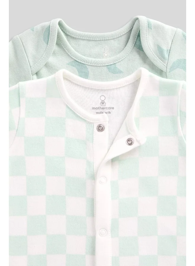 mothercare Checked Rompers - 2 Pack
