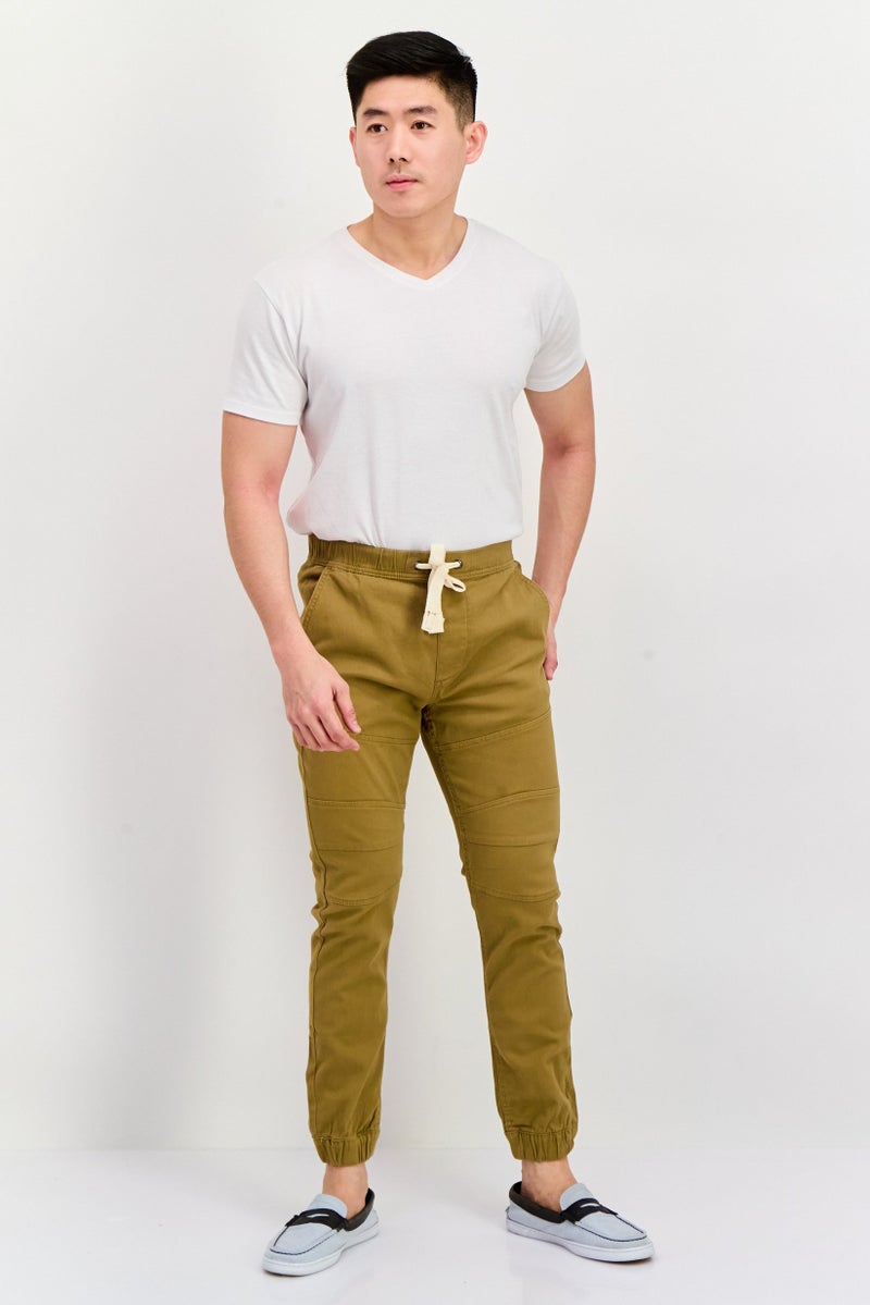 Company Eighty One Men Regular Fit Solid Joggers Pant, Dark Khaki - Image 4