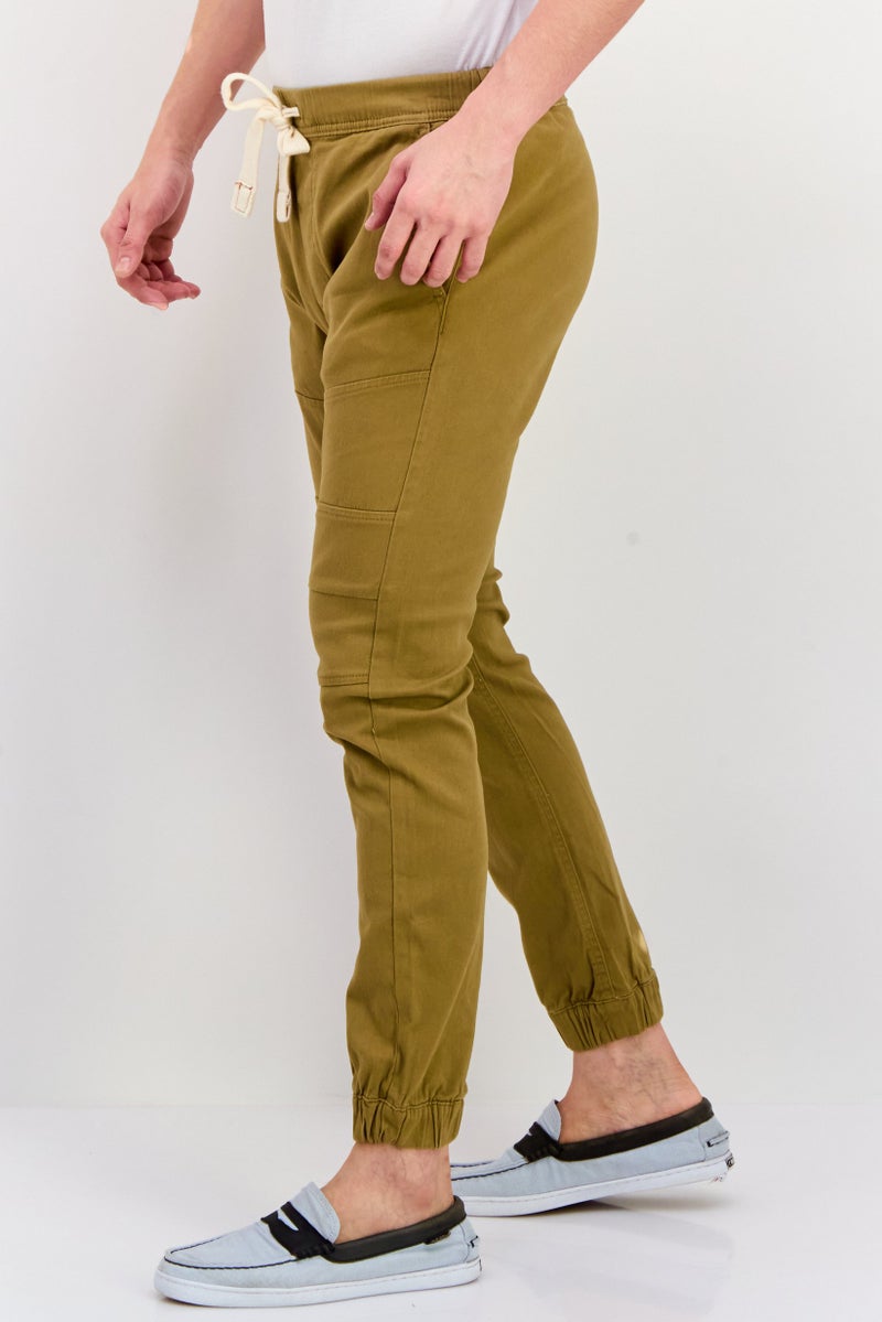 Company Eighty One Men Regular Fit Solid Joggers Pant, Dark Khaki - Image 2