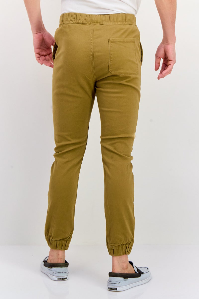 Company Eighty One Men Regular Fit Solid Joggers Pant, Dark Khaki - Image 3