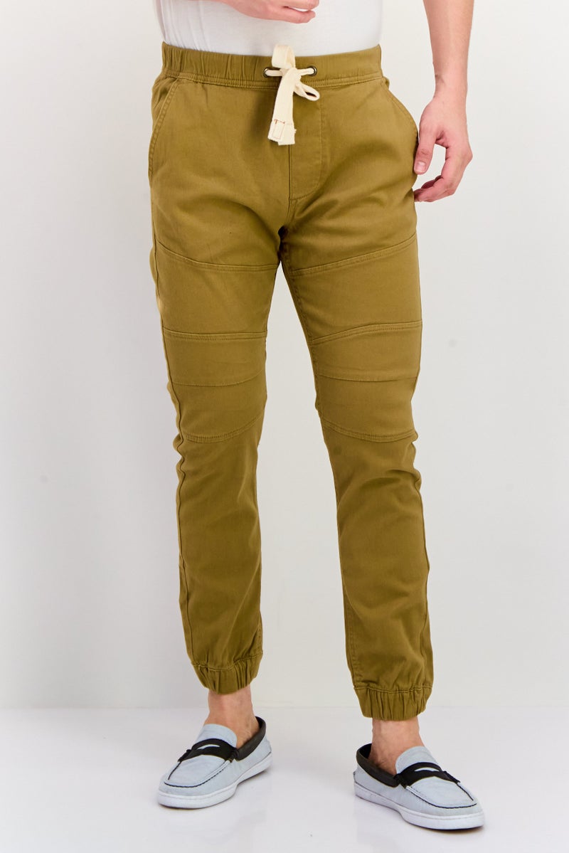 Company Eighty One Men Regular Fit Solid Joggers Pant, Dark Khaki - Image 1