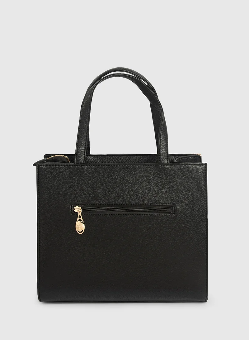BEVERLY HILLS POLO CLUB Logo Patterned Tote Bag