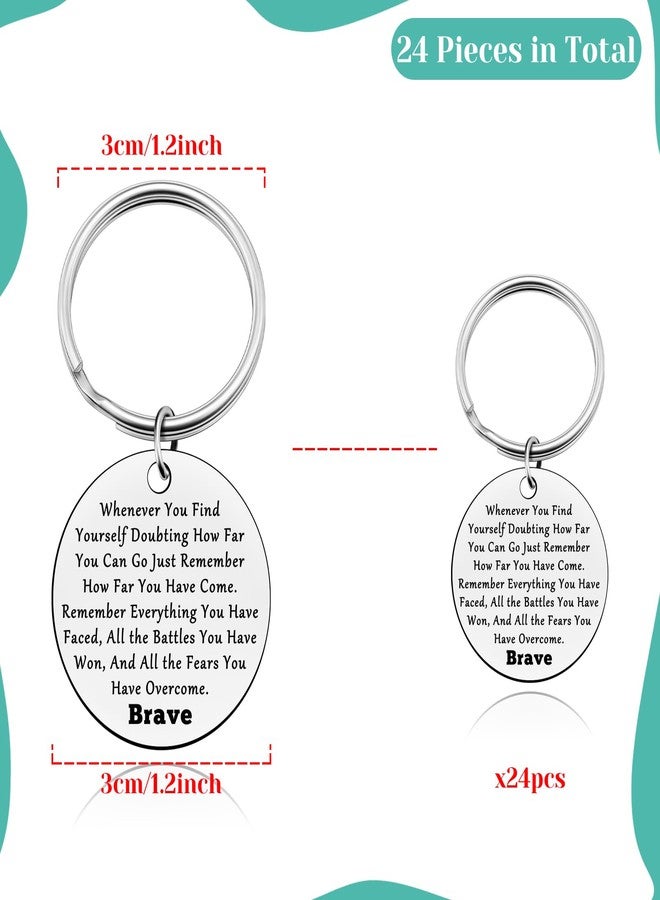 Baipilu 24 PCS Cancer Awareness Gift Encouragement Keychain AA Recovery Gifts Surgery Recovery Gift for Women Breast Cancer Survivor Fighter Gifts - Image 2