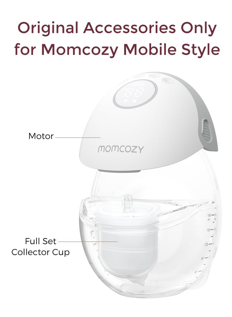 Momcozy مجموعة كاملة من أكواب جمع الحليب متوافقة فقط مع طراز مومكوزي المحمول | M6 غير متوافقة مع الآخرين. طراز مومكوزي الأصلي | M6 ملحقات مضخة الثدي البديلة مع فلانج DoubleFit. - Image 2