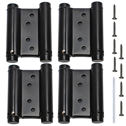 BENERAY 3" Double Action Spring Hinges, Self Closing Door Hinges for Saloon Cafe Pub Swinging Doors, 201 Stainless Steel, Including Pins and Screws, 4-Pack - Image 1
