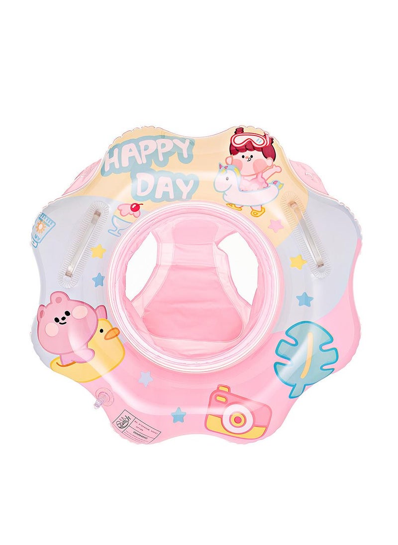 Y&D Baby Swimming Float Ring with Seat, Inflatable Children Waist Float Ring, Baby Free Swimming Ring, Safe and Durable, Pool Tool for The Age of 1-5 Years Kids,Pink-H 