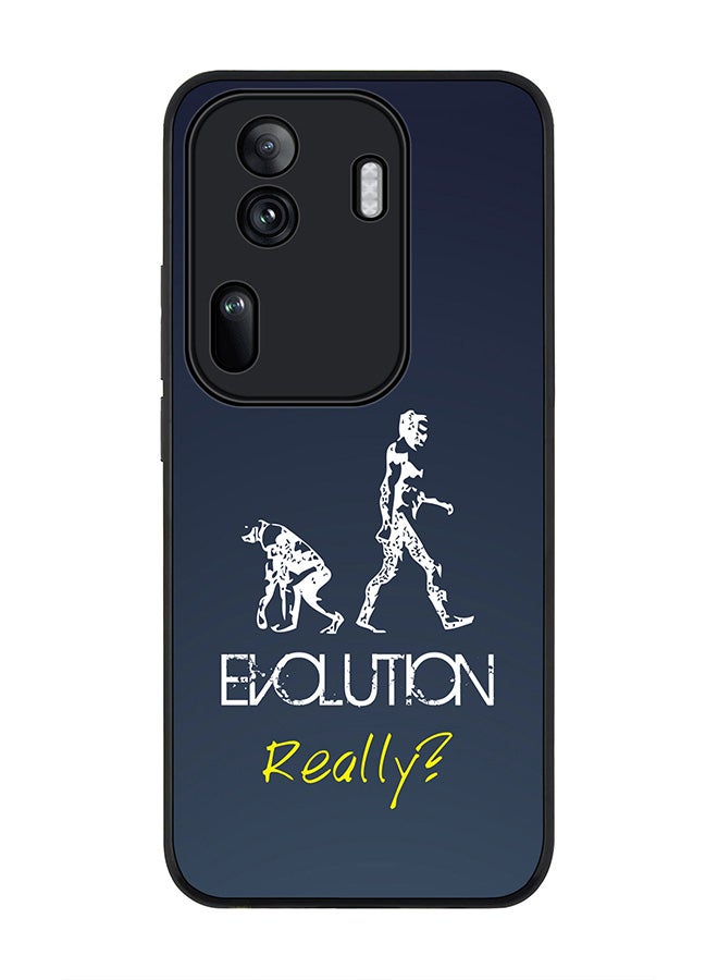 Stylizedd Rugged Black Edge Case for Oppo Reno11 Pro, Slim fit Case Flexible Anti Drop TPU Gel Thin Cover -  Evolution, Really (Grey) - Image 1