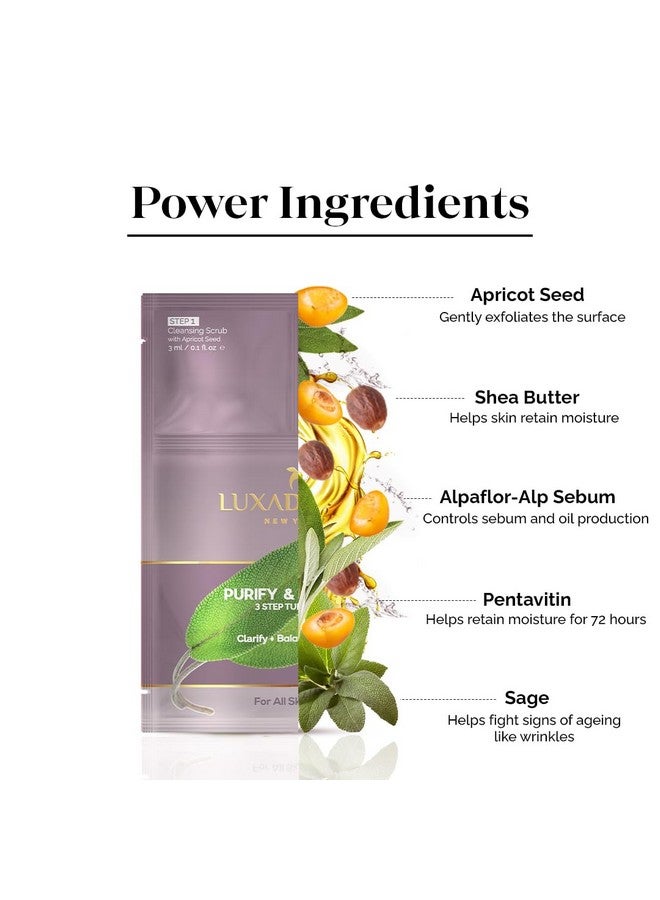 LuxaDerme 3 Step Facial Kit | Purify & Protect | For Oil & Acne Prone Skin | Get Clear And Glowing Skin | Korean Facial Kit (Pack Of 1)  - Image 3