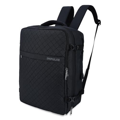 Impulse Vission V2 40L Unisex Water Resistant Travel 4 Compartment Laptop Backpack With USB Charging Port - Office/School/College/Business Bag Fits Up to 16 Inch Laptop (Black) - 1 Year Warranty - Image 2