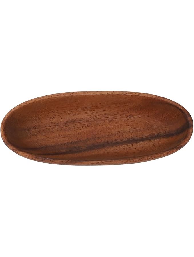 Wooden Salad Bowl Small Size Large Capacity Boat Shaped Serving Bowl for Food Fruits Snack - Image 1