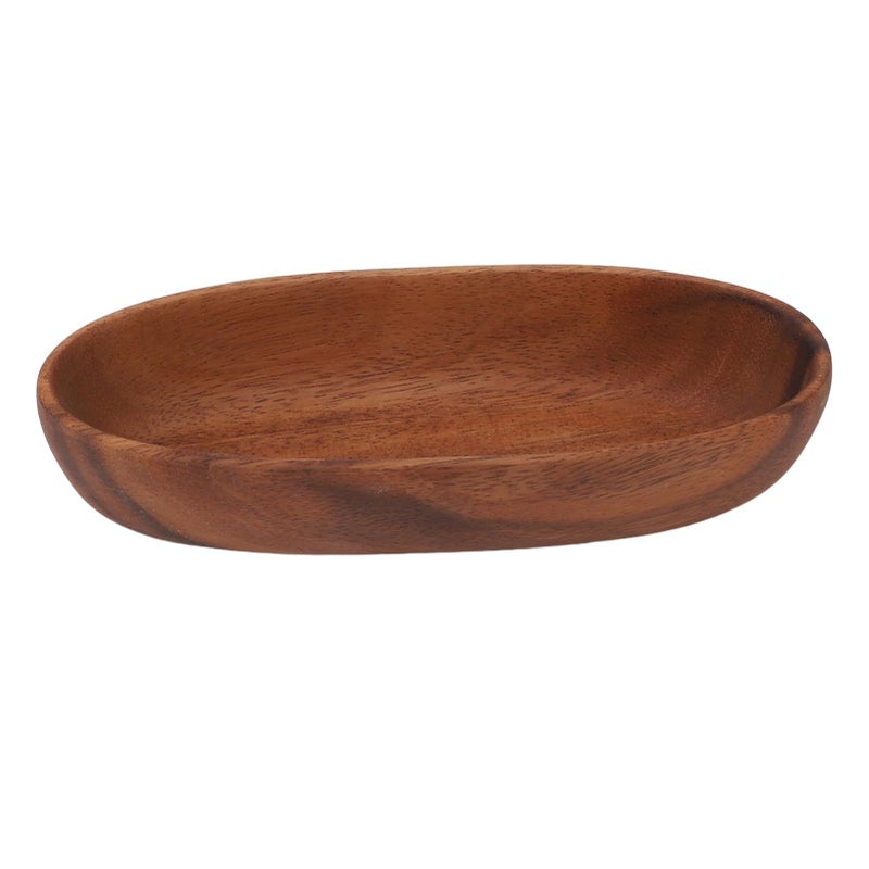 Wooden Salad Bowl Small Size Large Capacity Boat Shaped Serving Bowl for Food Fruits Snack - Image 3