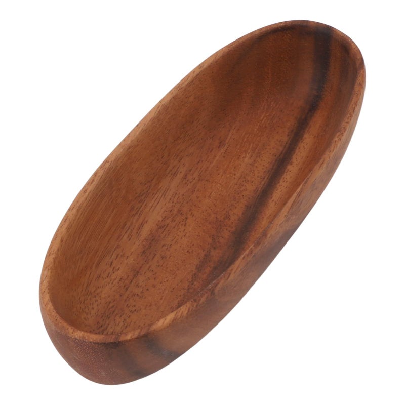 Wooden Salad Bowl Small Size Large Capacity Boat Shaped Serving Bowl for Food Fruits Snack - Image 4