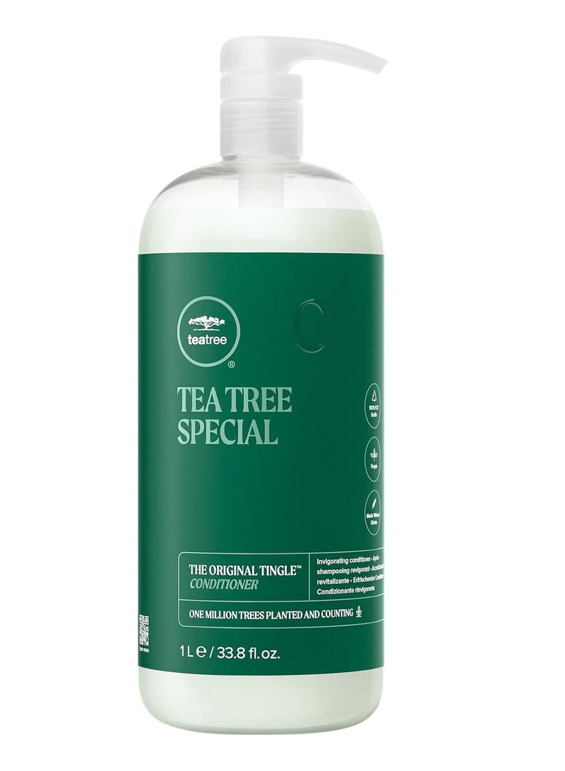 Tea Tree Special Conditioner 1L – Tingle Conditioner for Dry Scalp, Frizz Control & Detangling | Refreshing Peppermint & Tea Tree Oil | Sulfate-Free for All Hair Types | Salon Size - Image 1