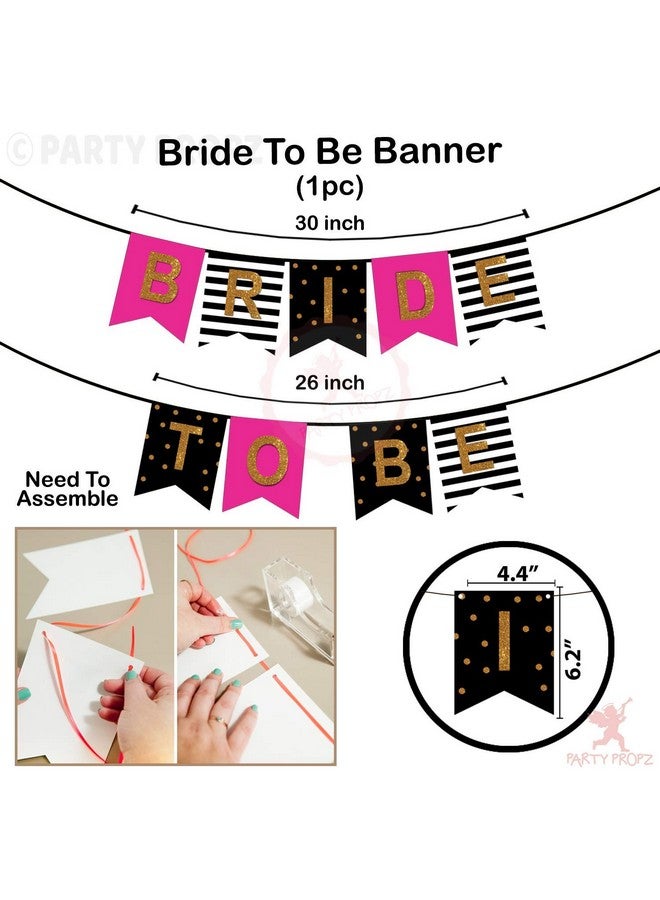 بارتي بروبس مجموعة ديكورات حفلات توديع العزوبية للعروس من بارتي بروبس - ٢٤ قطعة | مجموعة ديكورات حفلات توديع العزوبية | زينة حفلات توديع العزوبية للعروس | وشاح | لافتة - Image 5